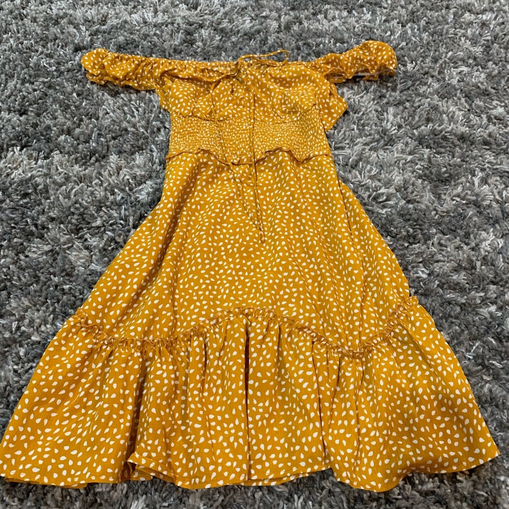 Yellow off the shoulder sun dress